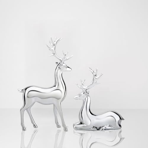 Lalalove ELK SCULPTURE MINIATURE FIGURINE-223 2Pcs Christmas Reindeer Figurines thumb #5