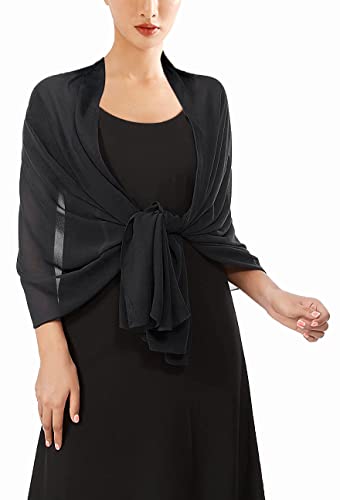 chiffon scarf for women evening dresses shoulder covers Soild hijabs shawl wrap pashmina3