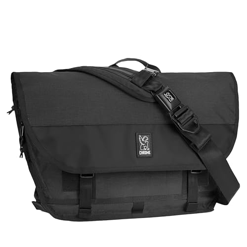 Chrome Industries Buran III Messenger Bag for Men & Women – Water Resistant Crossbody Bag with Seat Belt Buckle, Holds Most 15” Laptops – Great for Work, Travel, School, Airplane Carry On, 24 Liter