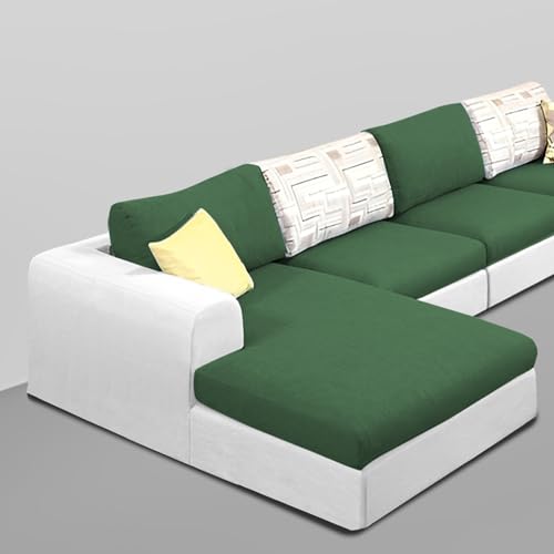 Image of Koza LHS 6 Seater L Shape Sofa Set for Living Room (Green Grey Fabric) Premium Fabric Sofa