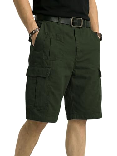 Image of GRECIILOOKS Men'S Cotton Cargo Shorts, Lightweight Half Pant Elastic Waist Casual Summer Shorts with Pockets