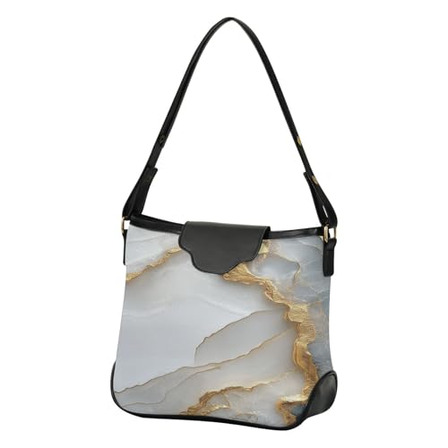 Sac à main quotidien marbre blanc avec sangles amovibles pratiques