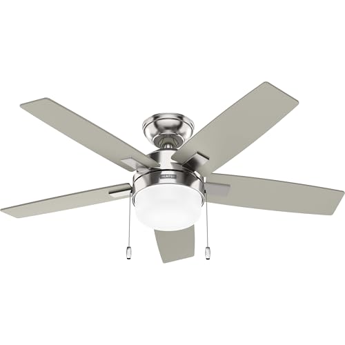 Image of Hunter 44 inch Anisten Indoor Ceiling Fan, Light, Pull Chain, Brushed Nickel