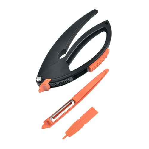 EPIGEIST ガーリックプレス 手動ニンニク潰し器 耐久メタル製 エルゴ ックハンドル ガーリックピューレメーカー キッチン用圧蒜器