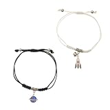 Beaupretty Pulseras Aleación Estilo Sencillo y Moderno Colgante de Flor 1 Par de Pulseras Ideales para Festival o Cumpleaños para Amantes