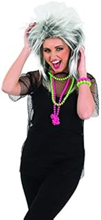 Adults Black Mesh Top Womens 80s Net T-Shirt Decades Costume Accessory