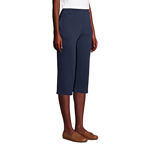 Lands' End Women S Sport Knit Capri Pants Radiant Navy Large Petite #TOP2