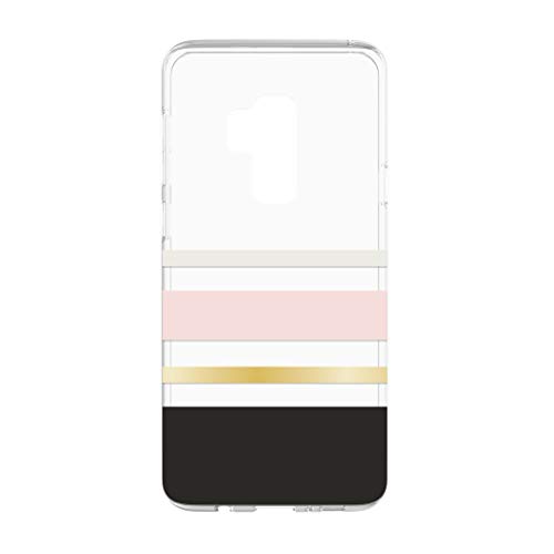 Kate Spade New York Phone Case | For Samsung Galaxy S9 Plus | Protective Clear Crystal Phone Cases With Slim Design And Drop Protection - Charlotte Stripe Black/Cream/Gold #TOP3
