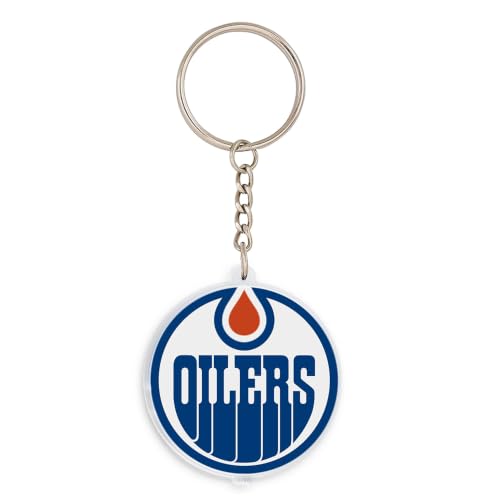 Image of Desert Cactus Edmonton Oilers Vintage Acrylic Keychain - Official NHL National Hockey League Car Keys Holder, Multicolor, Check Image