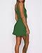 ZREQV Bodycon Dresses for Women 2026 Summer Sexy Sleeveless V Neck Backless Y2K Slit Ruffle Trim Fringe Cocktail Party Mini Mesh Tank Dress Green S