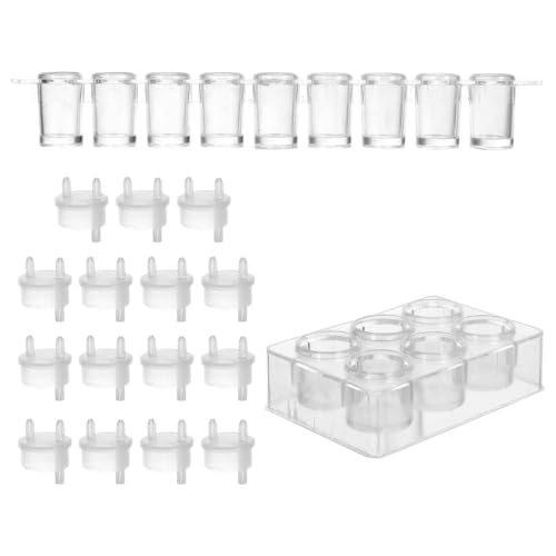WRITWAA Placa de Reacción Química Multifuncional de Plástico Transparente 17 Piezas 6 y 9 Agujeros 15 Tapas Accesorio de Experimento para Laboratorio Herramienta de Laboratorio para