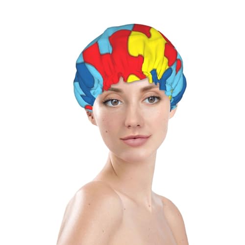 Bonnet de douche réutilisable imperméable cheveux longs avec élastique