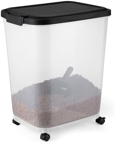 Amazon Basics Tierfutterbehälter für, 22.6 kg,Transparent und Schwarz