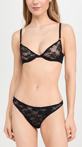 Fleur du Mal Women's Le Stretch Lace Cheeky Panties, Black, XS-S — view 4