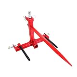 Hay Bale Spear 49' 3000 Lbs, Heavy Duty Front Skid Steer Loader Tractor Bucket Attachment with Coated Rust Resistant