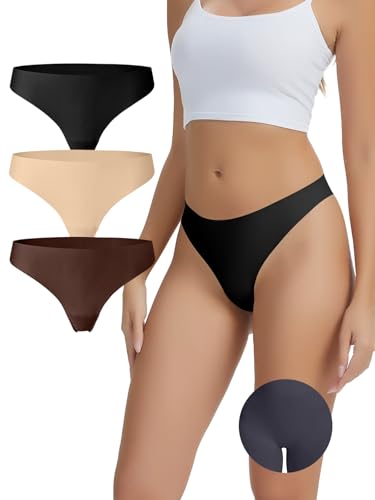 Image of Seamless Camel Toe Thongs for Women Invisible Thong Panty Liners No Show Camel toe G-Strings Workout Underwear