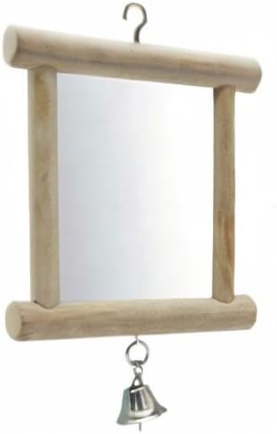 Miniatura 7 de Hypeety Espejo de pájaro para mascotas con campana, juguete interactivo para loro, guacamayo africano, periquitos, cacatúas, cacatúas, conure,