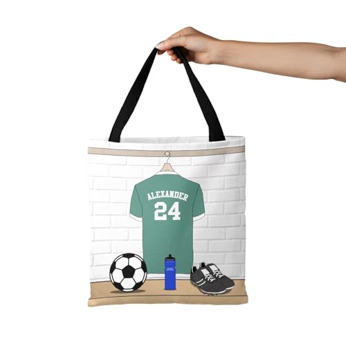 Personalized Name Soccer Sport Player Jersey Navy Handbag Gift Bags Christmas Treat Bags for Holiday Party Gift Bags2