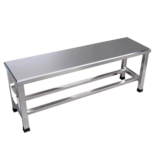 Banc de Jardin Exterieur en Acier INOX 304 sans Dossier Banc Exterieur Résistant Aux Intempéries Bancs a Chaussures pour Salle de Bain, Parc, Capacité de...