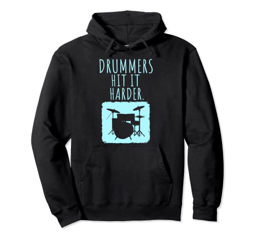Producto de regalo para bateristas, divertido baterista Hit It Harder Sudadera con Capucha