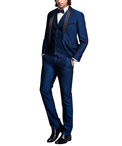YOUTHUP Herren 3-Teilig Anzüge Business Smoking Slim Fit Party Herrenanzug Sakko Hose Weste – Bild 5