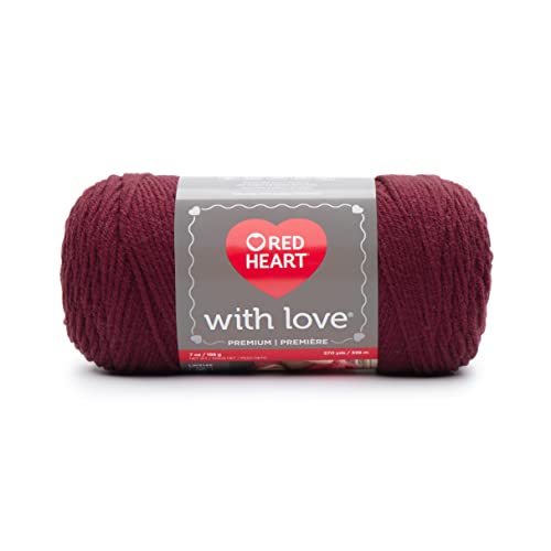 Red Heart with Love Berry Red Yarn - 3 Pack of 198g/7oz - Acrylic - 4 Medium (Worsted) - 370 Yards - Knitting/Crochet by Red Heart - Image 2