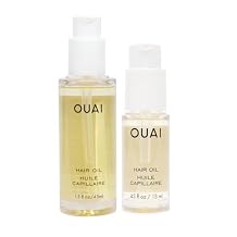 OUAI Hair Oil Bundle - Hair Heat Protectant Oil for Frizz Control - Adds Hair Shine and Smooths Split Ends - Color Safe Formula - Paraben, Phthalate and Sulfate Free 2 Count, 0.45 Oz/1.5 Oz