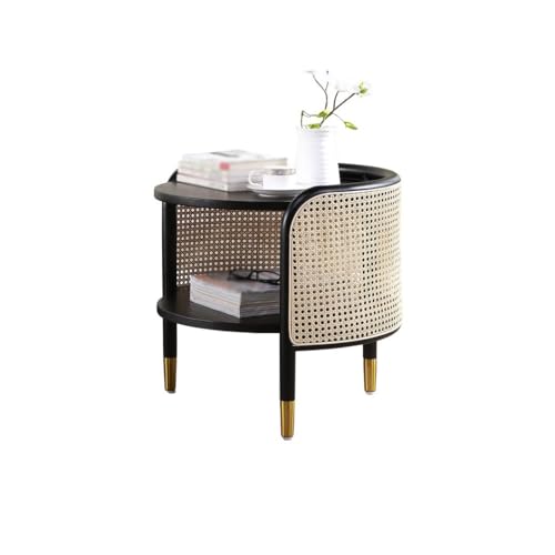 eexbz Sofa Living Room Household Round Side Table Living Room Side Table Simple Rattan Coffee Table Bedroom Bedside Table Sofas for Living Room