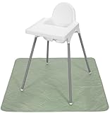 S&T INC. Baby Splat Mat for Under High Chair, Water Resistant Floor Mat, 42 Inches by 42 Inches, Sage Needlepoint