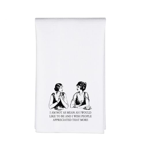 MBMSO Sassy Kitchen Towel Funny Sarcastic Gifts I Am Not as Mean as I Would Like to Be Tea Towel Housewarming Gift for Women (I Am Not As Mean TW)