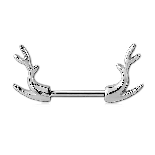 Inoki - Pezón de acero Barbell Ciervo Madera - Espesor 1.6 mm, Long. int. 16 mm
