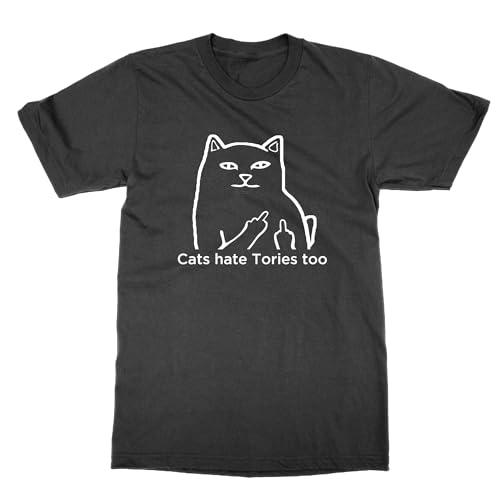 T-shirt Cats Hate Tories Too en coton col rond pour homme et femme