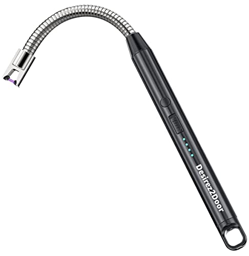 Heavy-Duty Electric Arc Candle Lighter | SUPER-SAFE | NO FUEL REQUIRED | 3x Bigger & Rechargeable Batteries | Eco-Friendly | Super-Long & 360° Neck | Wind-Proof & Splash-Proof | USB-C (Black)| Zinc |