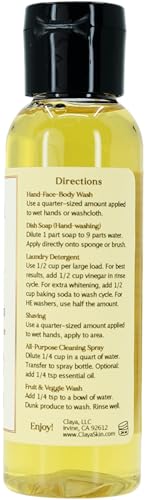 Image of Claya Frankincense Liquid Castile Soap - Organic Ingredients, Biodegradable, Gentle for Sensitive Skin, Versatile Use (Travel Size 2 fl oz)