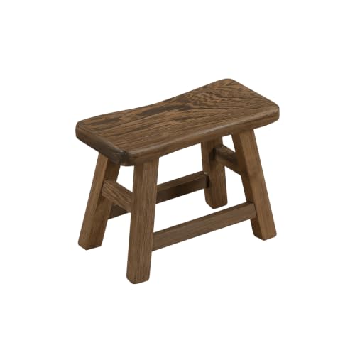 YCSHIPO Rustic Solid Wooden Stool Small Bench Plant Stand Fishing Stool Step Small Footstool Suitable for Kitchen Garden Living Room Bathroom(Wooden)
