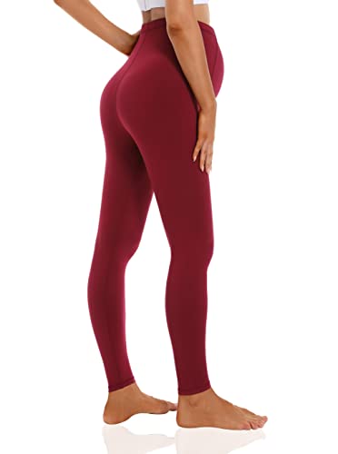 Foucome Women's Maternity Leggings Over The Belly Pregnancy Active Workout Yoga Tights Pants (Wine Red, Large) #TOP2