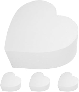 Unomor Heart Shaped Cake Dummy 5.90 Inch Foam Cake Model for Decorating Practice Diy Bakery Supplies Wedding Display Party Centerpieces