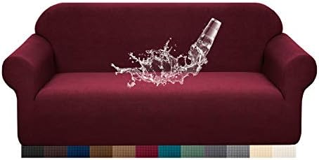 Granbest Premium Water Repellent Sofa Cover High Stretch Couch Slipcover Super Soft Fabric Couch Cover (Wine Red, Large)