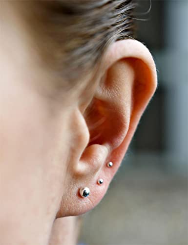 Silver Ball Stud Earrings Set For Women, Small Metal Stud Earrings For Women Girls 20G Hypoallergenic, Pack Of 6 Pairs (2Mm, 3Mm, 4Mm, 5Mm, 6Mm, 7Mm) #TOP3