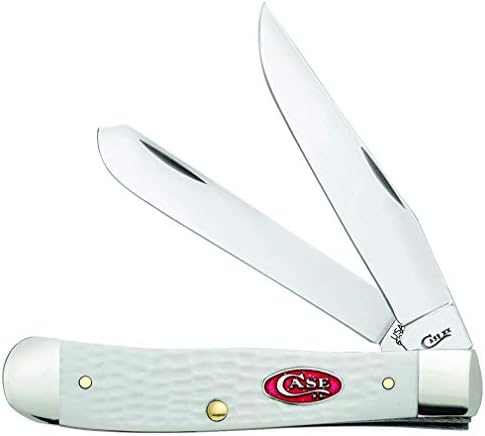 CASE XX WR Pocket Knife Sparxx White Jigged Synthetic Trapper Item #60182 - (6254 SS) - Length Closed: 4 1/8 Inches