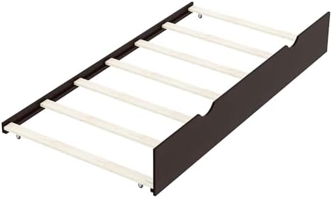 Merax Storage Daybed with Trundle, Twin Size L-Shaped Platform Bed with Convertible Trundle, Two Drawers and Built-in Desk for Living Room, Bedroom, Guest Room, No Box Spring Needed (Espresso)