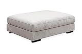 Loungedreams Dubai Fußhocker Samt, 120 x 95 x 48 cm, weiß