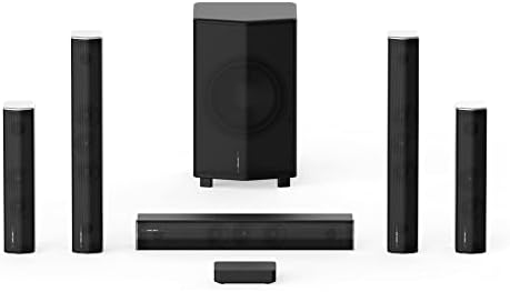 Enclave CineHome PRO - 5.1 Wireless Plug and Play Home Theater Surround Sound System - THX, Dolby, DTS WiSA Certified - Includes 5 Active Wireless Speakers, 10-inch Subwoofer & CineHub Transmitter