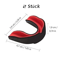 Zahnschutz, Sport Mundschutz, 2 Stücke Mundschutz Boxen, Sport Zahnschutz für MMA Kampfsport Boxen, Erwachsene, SchwarzRot – Ansicht 2