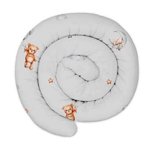 Totsy Baby Cojín Serpiente XXL Almohada de Cama Cojín de Lactancia Rollo de Cama Protector de Borde de Cama Cojín Decorativo Alrededor de Cama Serpiente XL Osos de Peluche 150 cm Oeko-Tex