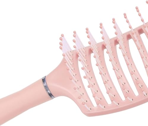 Image of Vitalogy - Hair Brush for Women and Men CURVED & VENTED - Detangler Paddle Hair Brush For All Hair Types (Wet, Dry & Damaged Hair) - Hair Straightener for Curly Hair, Blow Drying (Pink)