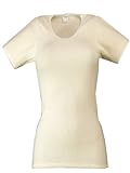 wobera Angora Damen-Unterhemd mit ½ Arm mit 40% Angora und 60% Baumwolle (Gr. XL, Farbe: wollweiß)