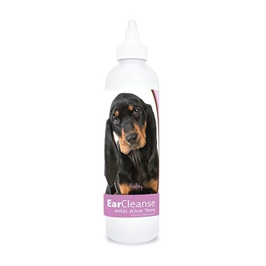 Healthy Breeds Black and Tan Coonhound Ear Cleanse with Aloe Vera Sweet Pea and Vanilla 8 oz
