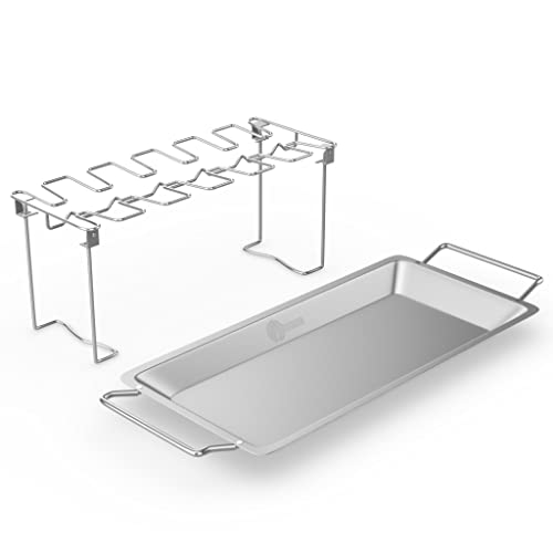 Cave Tools Roasting and Grill Rack, Stainless Steel BBQ Accessories for Smoker, Grill or Oven, Dishwasher Safe