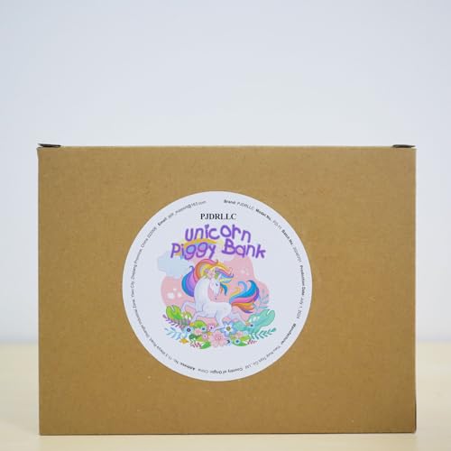 PJDRLLC Piggy Bank Girls: Unicorn Piggy Banks - Unbreakable Plastic Coin Money Bank with Alphabet Stickers - Rainbow by PJDRLLC - Image 6